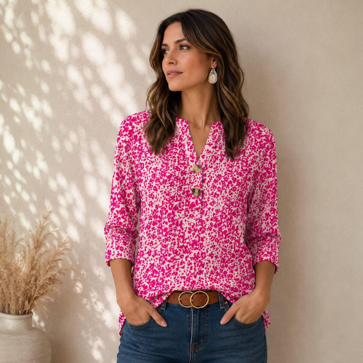 Wilma Beige Tunic Blouse — view 5