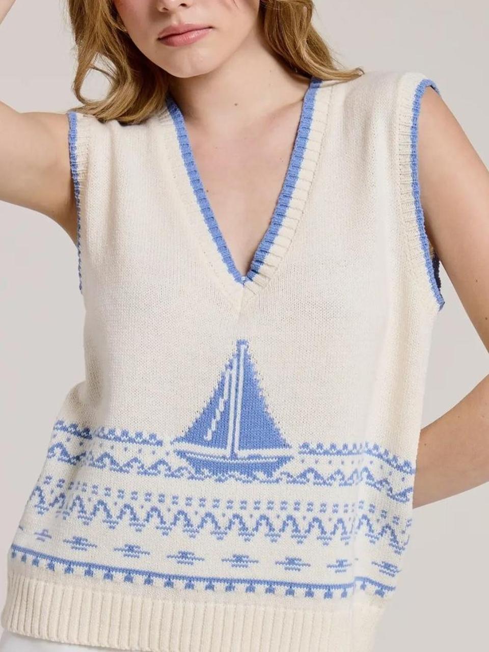Nora White Knit Top — view 3
