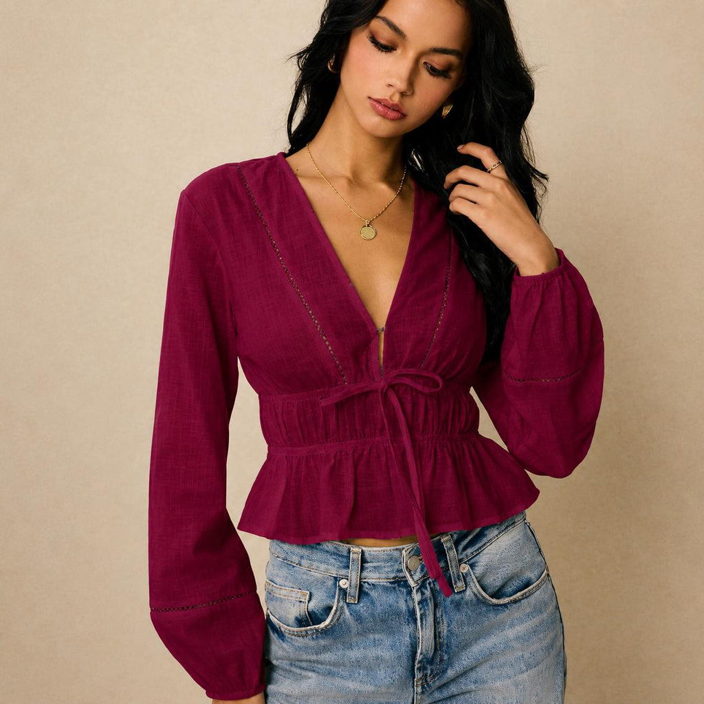 Freya Burgundy Top — view 3