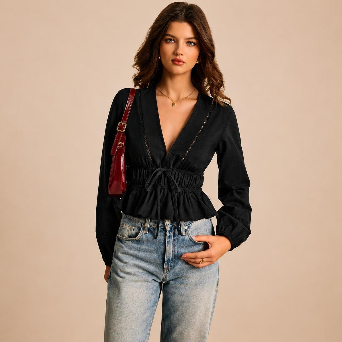 Freya Burgundy Top — view 5