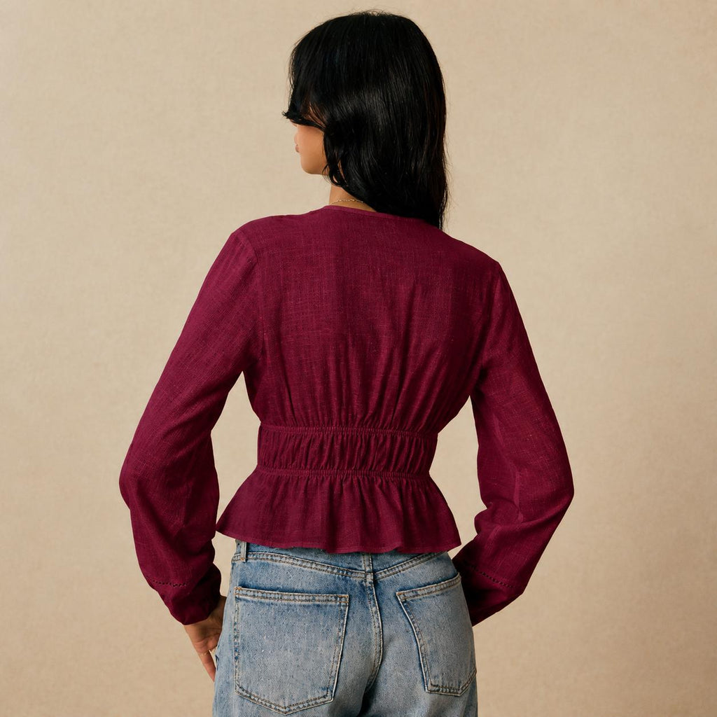 Freya Burgundy Top — view 4