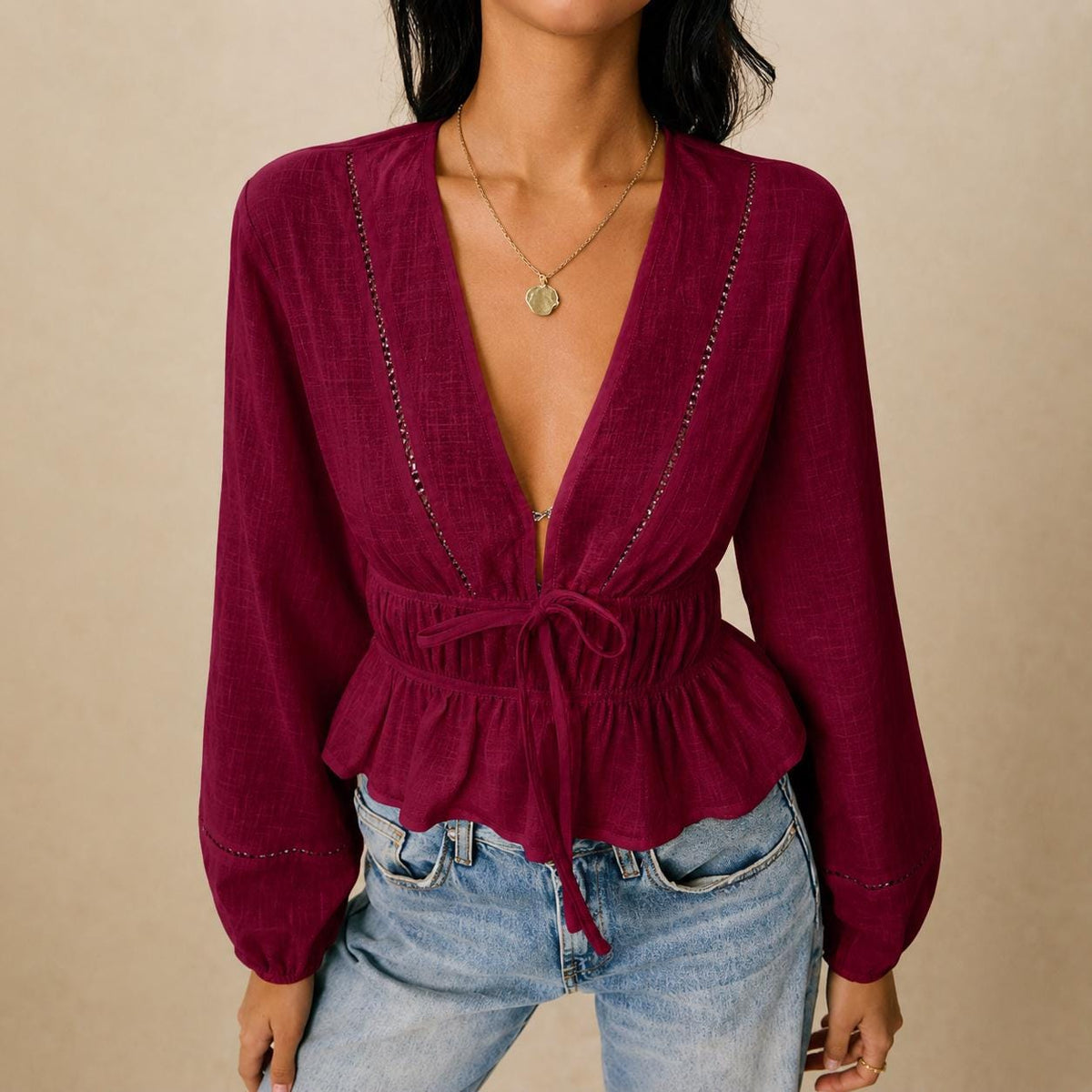 Freya Burgundy Top — view 2