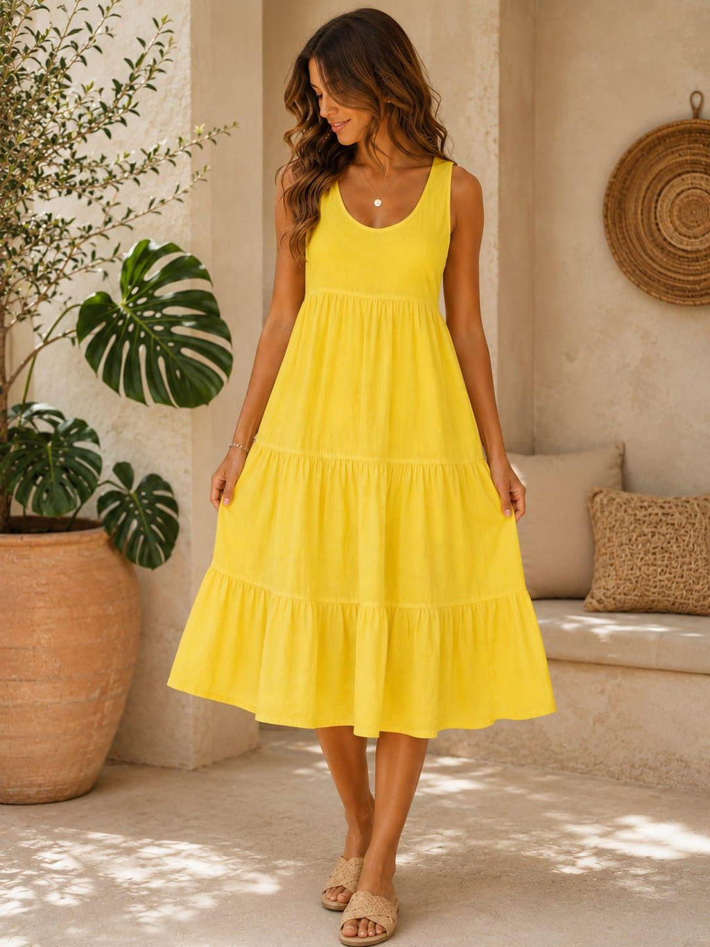 Celia White Tiered Midi Dress — view 5