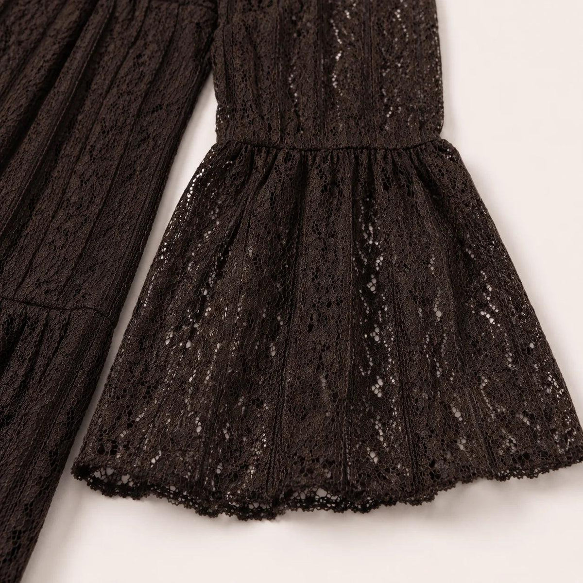 Grace Brown Lace Tiered Maxi Dress — view 5