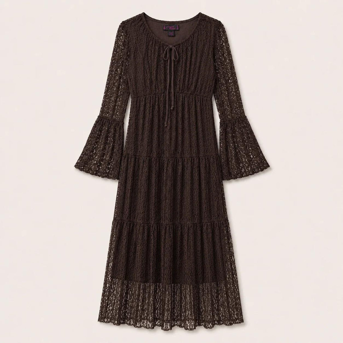 Grace Brown Lace Tiered Maxi Dress — Brisa's Boutique