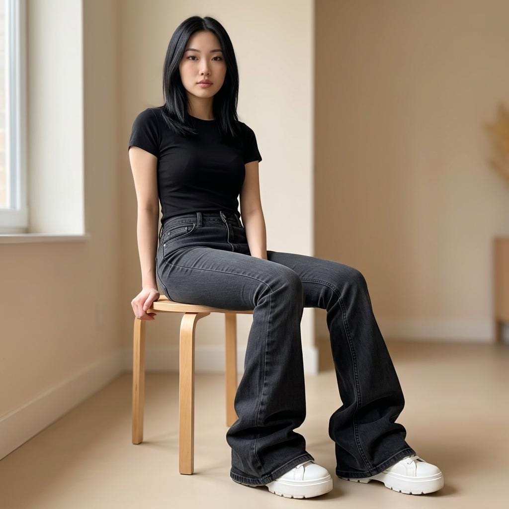 Mila Black Denim High-Waist Pants — view 3