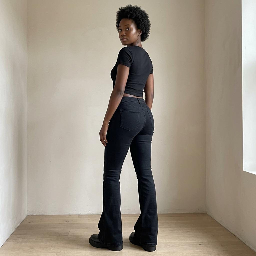 Mila Black Denim High-Waist Pants — view 2