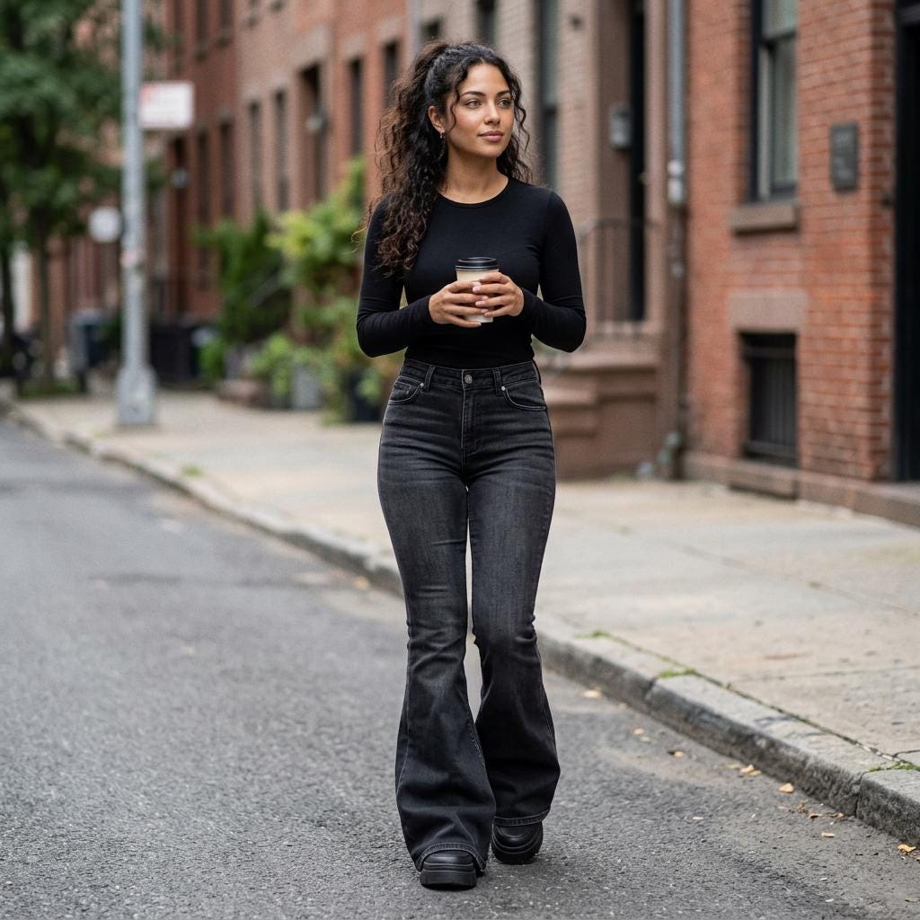 Mila Black Denim High-Waist Pants — view 4