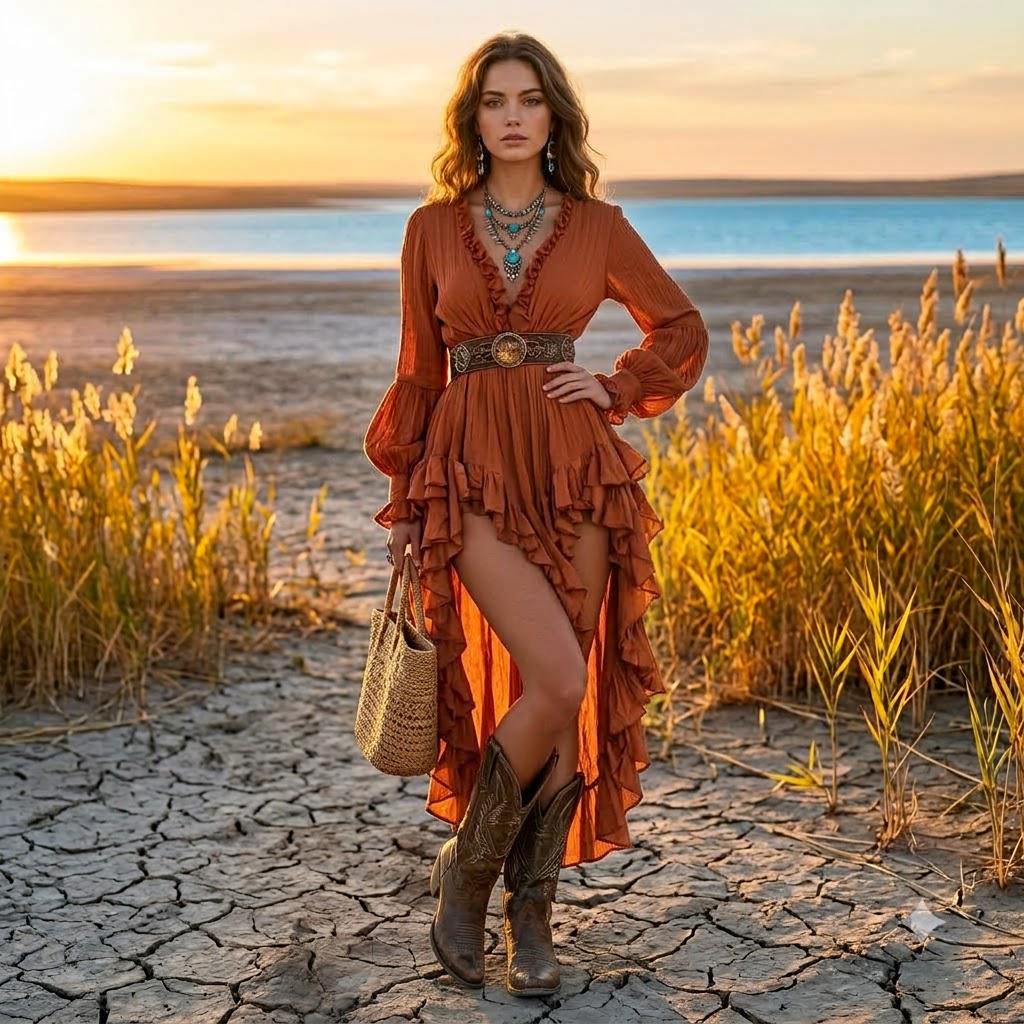 Adele Burgundy Tiered Midi Dress — view 6