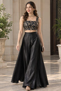 Willa Black Satin Palazzo Pants — Brisa's Boutique