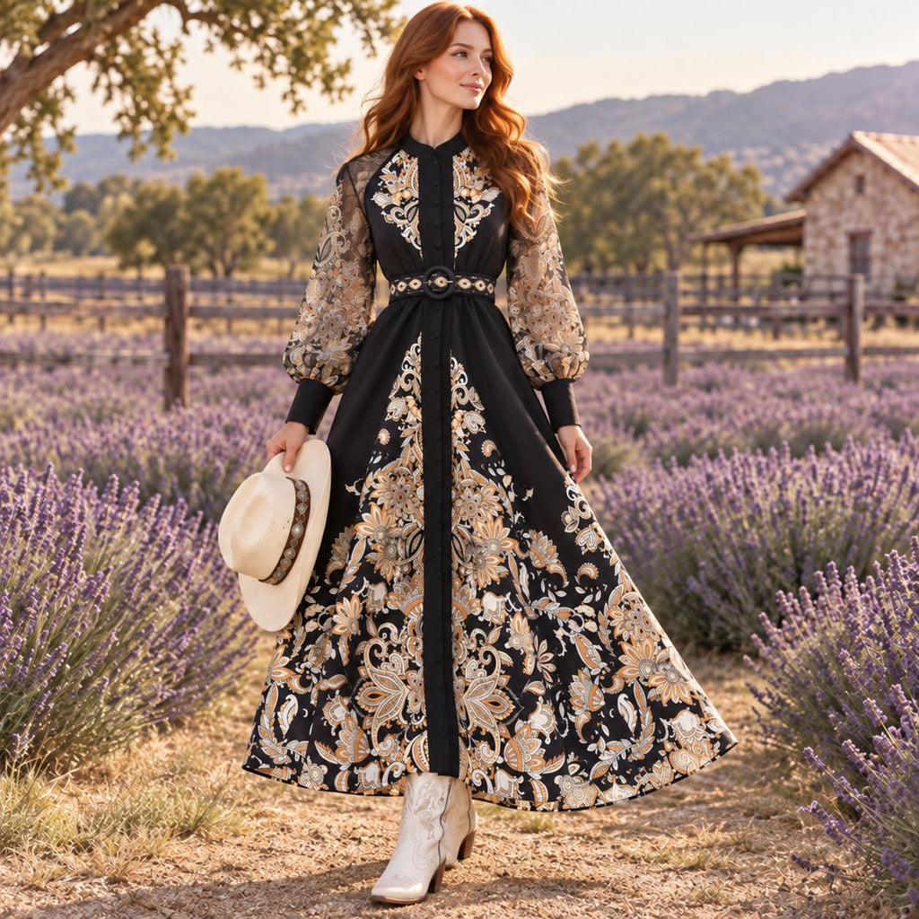 Delia Paisley Maxi Dress — view 3