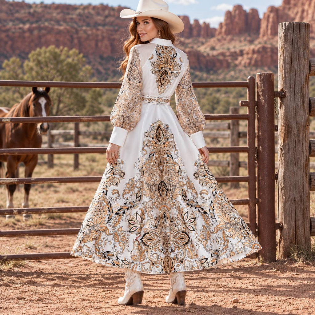 Delia Paisley Maxi Dress — view 4