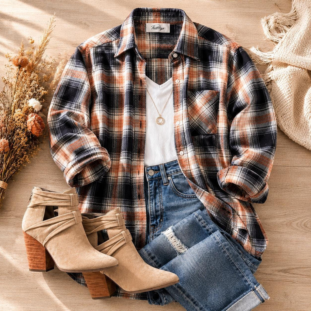 June Plaid Button-Down Cardigan — view 2