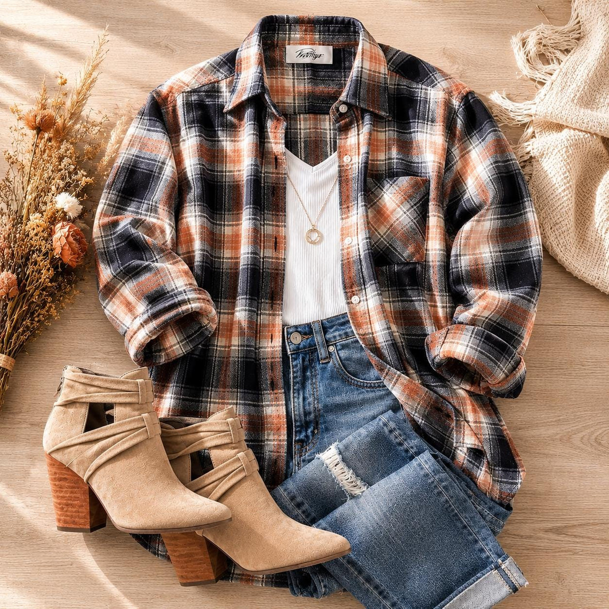 June Plaid Button-Down Cardigan — view 2
