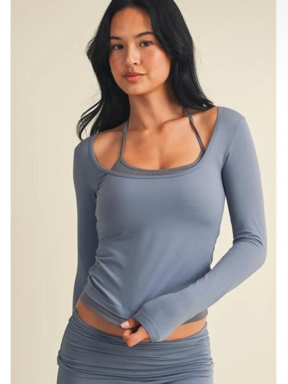 Zara Gray Halter Top — view 2