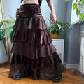 Poppy Brown Velvet Tiered Maxi Skirt — Brisa's Boutique