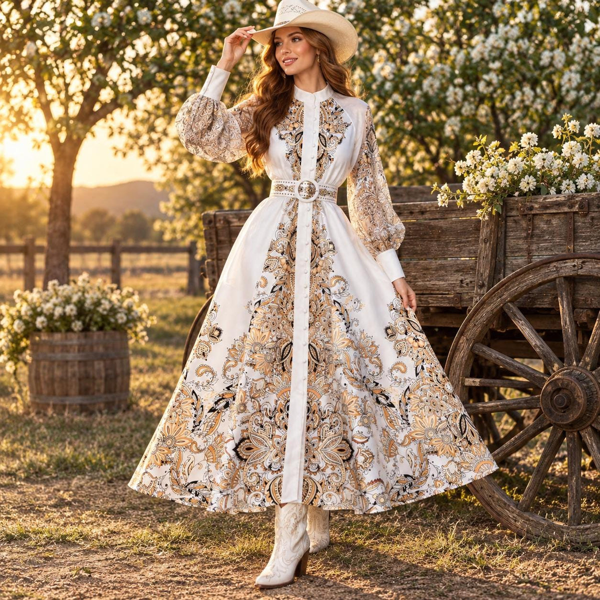 Delia Paisley Maxi Dress — view 2