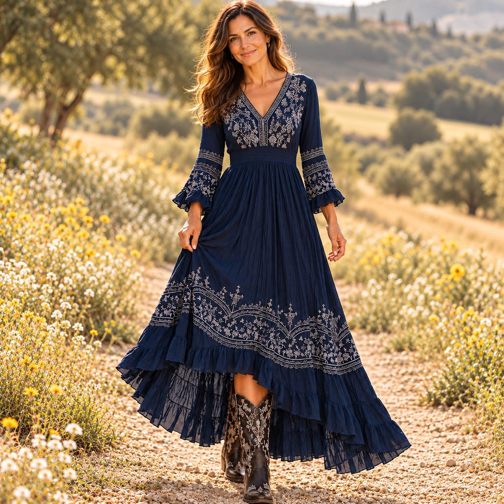 Una Navy Maxi Dress — view 3