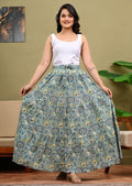 Lena Block-Print Cotton Tiered Maxi Skirt — Brisa's Boutique