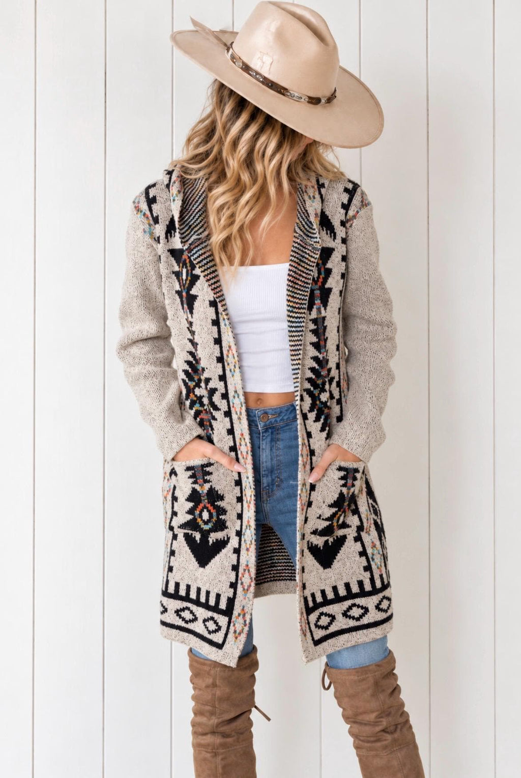 Sage Beige Knit Cardigan — view 3